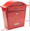 Classic Styled Post Steel Letter Box With Name Plate - Red