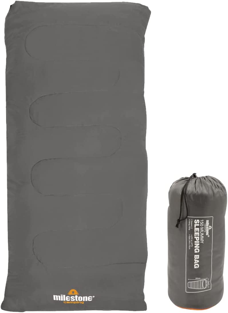 Single 2 Seasons Envelope Sleeping Bag, Grey & Orange