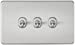 Screwless 10AX 3G 2-Way Toggle Switch - Brushed Chrome