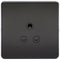 1G 5A Screwless Matt Black Round Pin 230V Unswitched Electrical Wall Socket