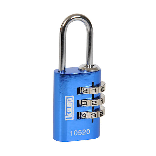 20mm Blue Aluminium Combination Padlock