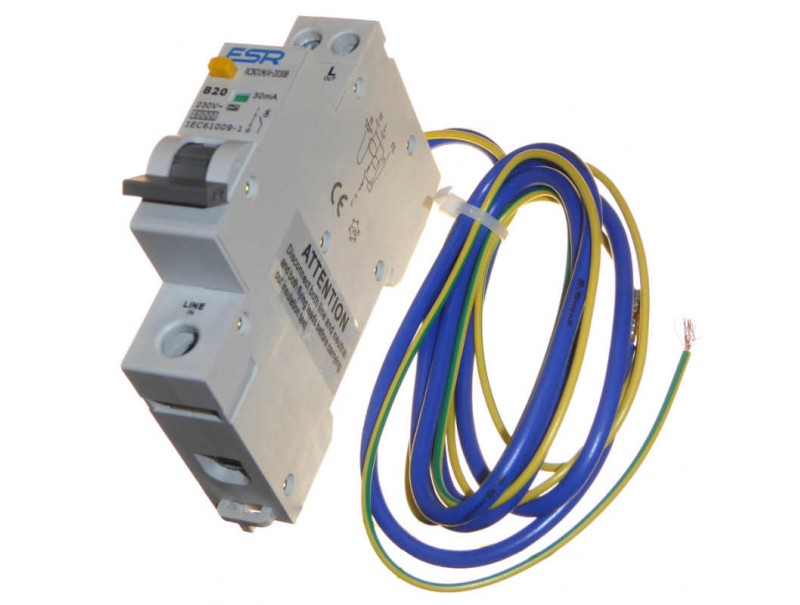 Single Pole Type A Mini RCBO, 20A 30ma