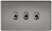 Screwless 10AX 3G 2-Way Toggle Switch - Black Nickel