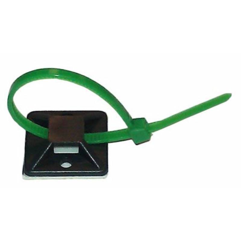 19mm Self Adhesive Cable Tie Mounts (100 Pack) - Black