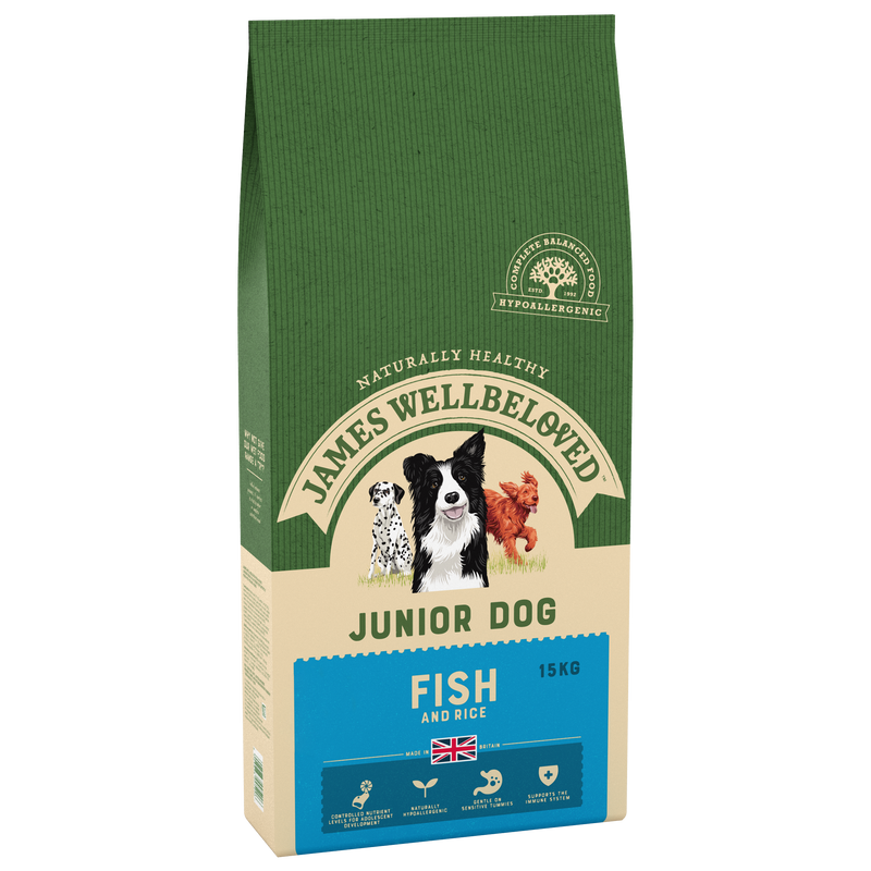 Complete Dry Junior Dog Food - Fish & Rice - 15KG