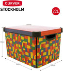 Stockholm Bright Blocks 22L Deco Storage Box