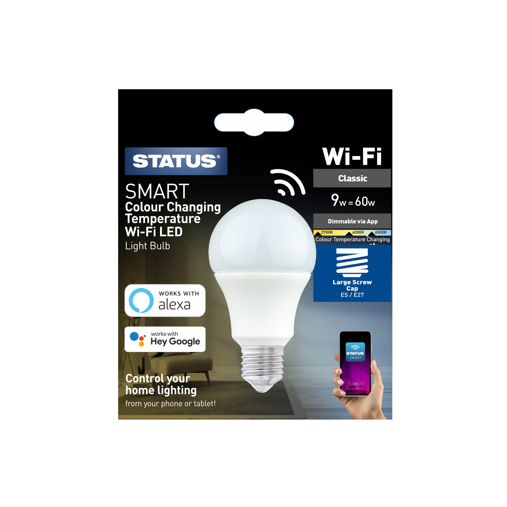 Smart 9w Pearl CCT LED Filament GLS Bulb - ES