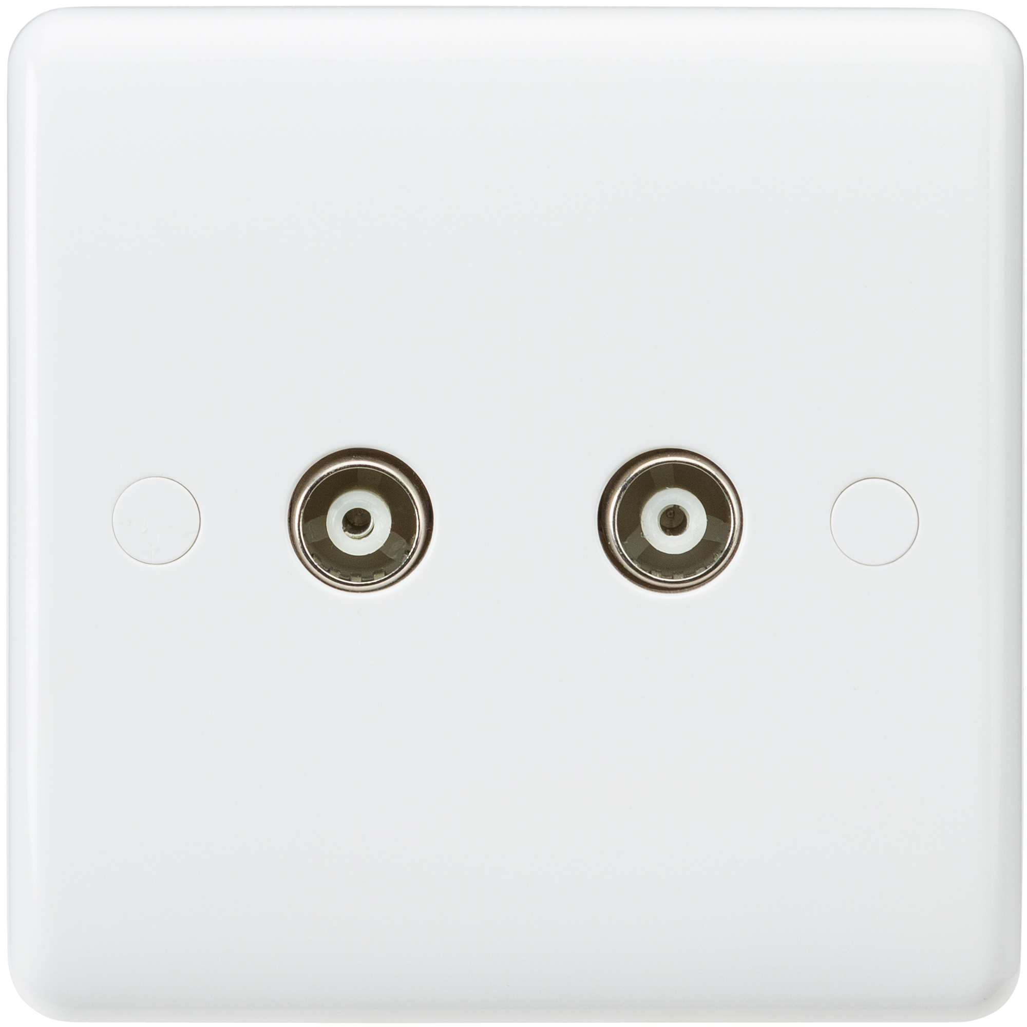 Curved Edge Twin Coax TV Outlet (non-isolated)