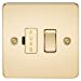 Flat Plate 13A switched fused spur unit - polished brass