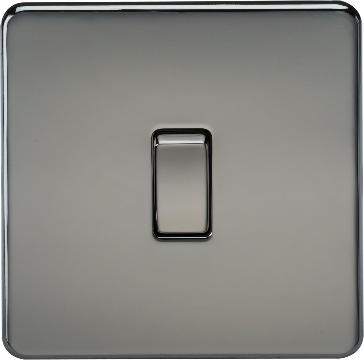 10A 1G 2 Way 230V Screwless Black Nickel Electric Wall Plate Switch
