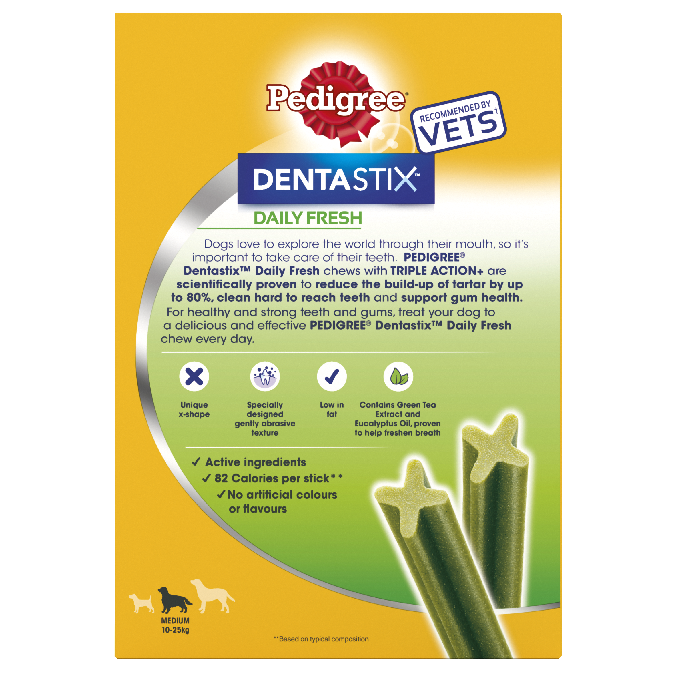 Dentastix Fresh Daily Dental Chews Medium Dog 28 Sticks x 4 Pack