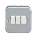 10A 3G 2 Way 230V Metal Clad Electric Wall Plate Switch