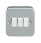 10A 3G 2 Way 230V Metal Clad Electric Wall Plate Switch