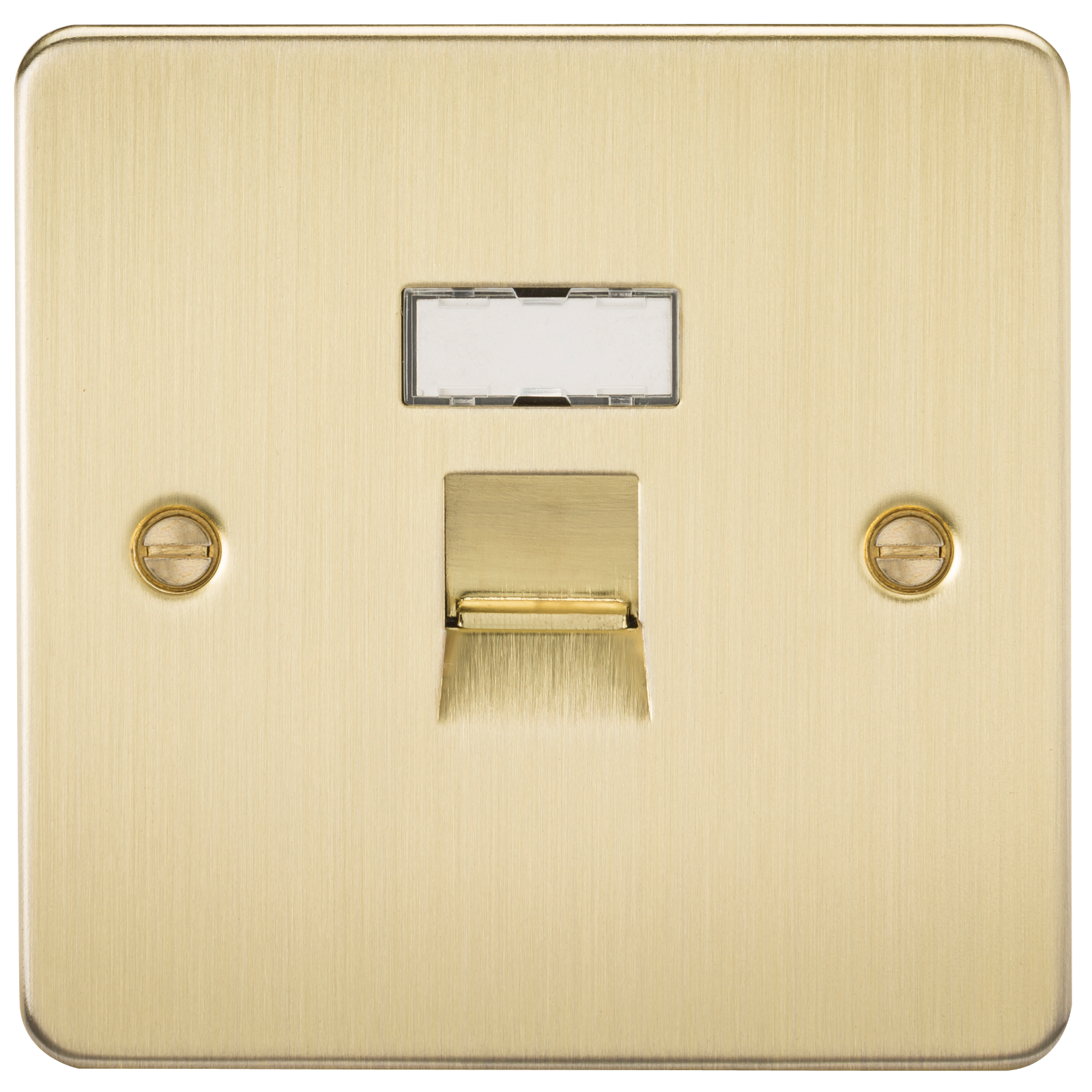 Flat Plate RJ45 network outlet - brushed brass