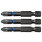 C.K Blue Steel Impact Screwdriver Bit 50mm PZ2 Card of 3