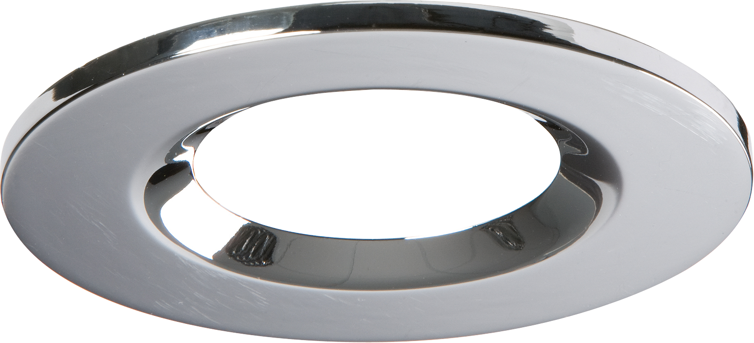 Traditional IP65 Round Fire Rated Bezels for FireKnight - Polished Chrome