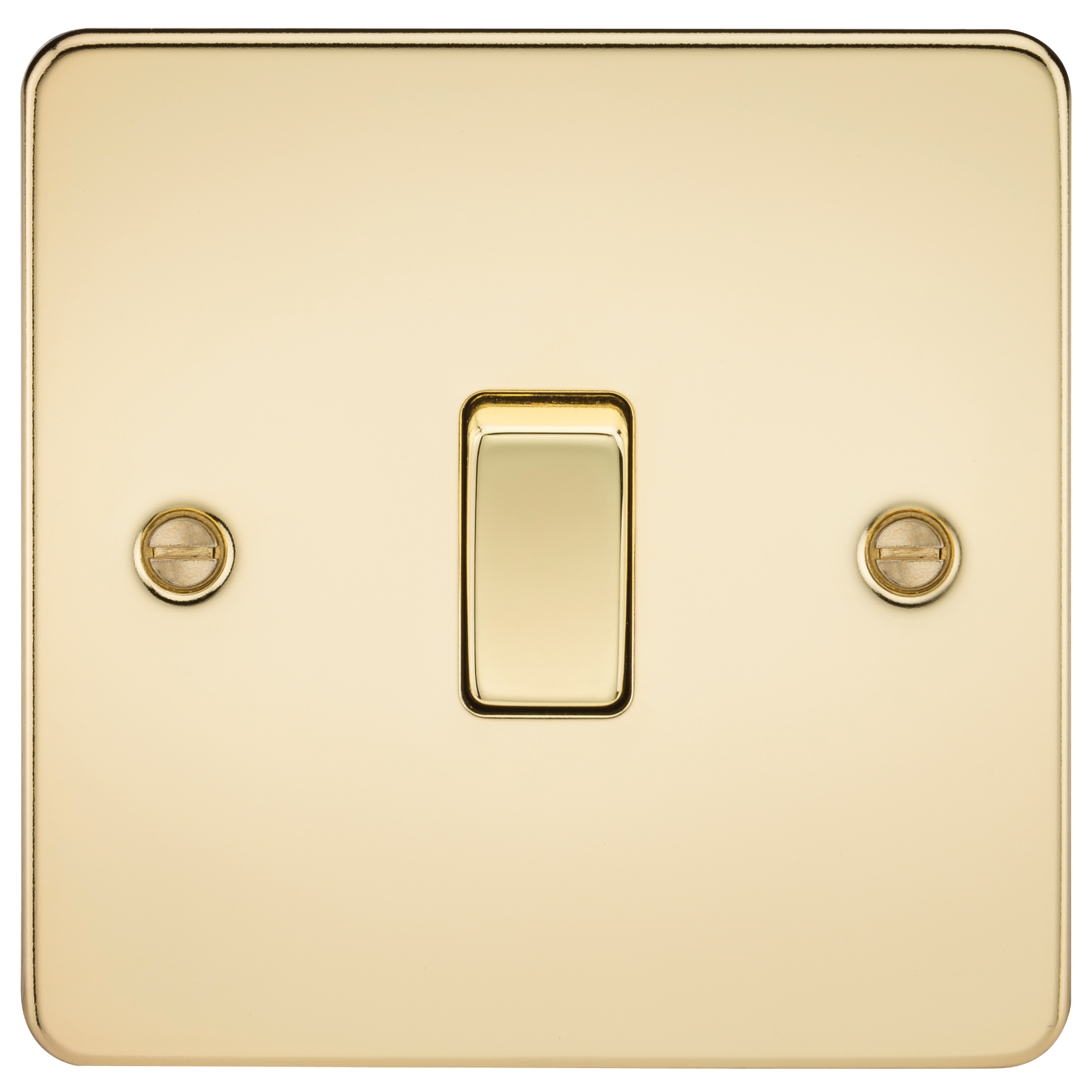 Flat Plate 20A 1G DP switch - polished brass