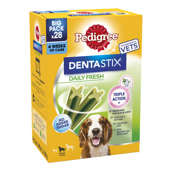 Dentastix Fresh Daily Dental Chews Medium Dog 28 Sticks x 4 Pack