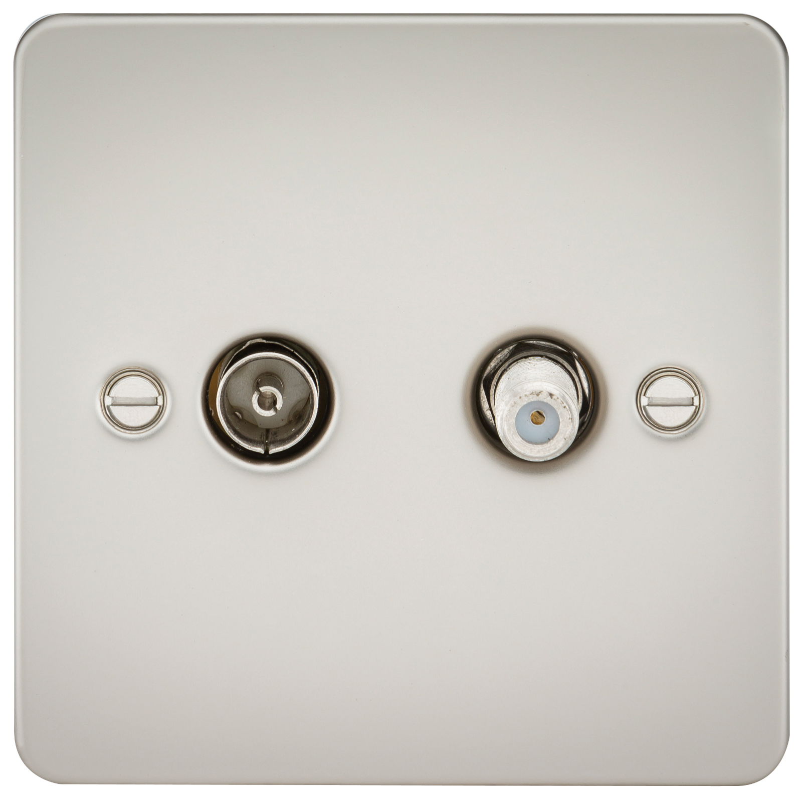 Flat Plate TV and SAT TV Outlet (isolated) - Pearl