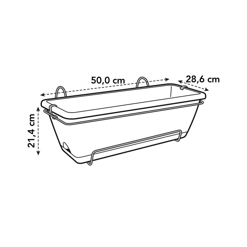 Barcelona Allin1 50cm Balcony Pot - White