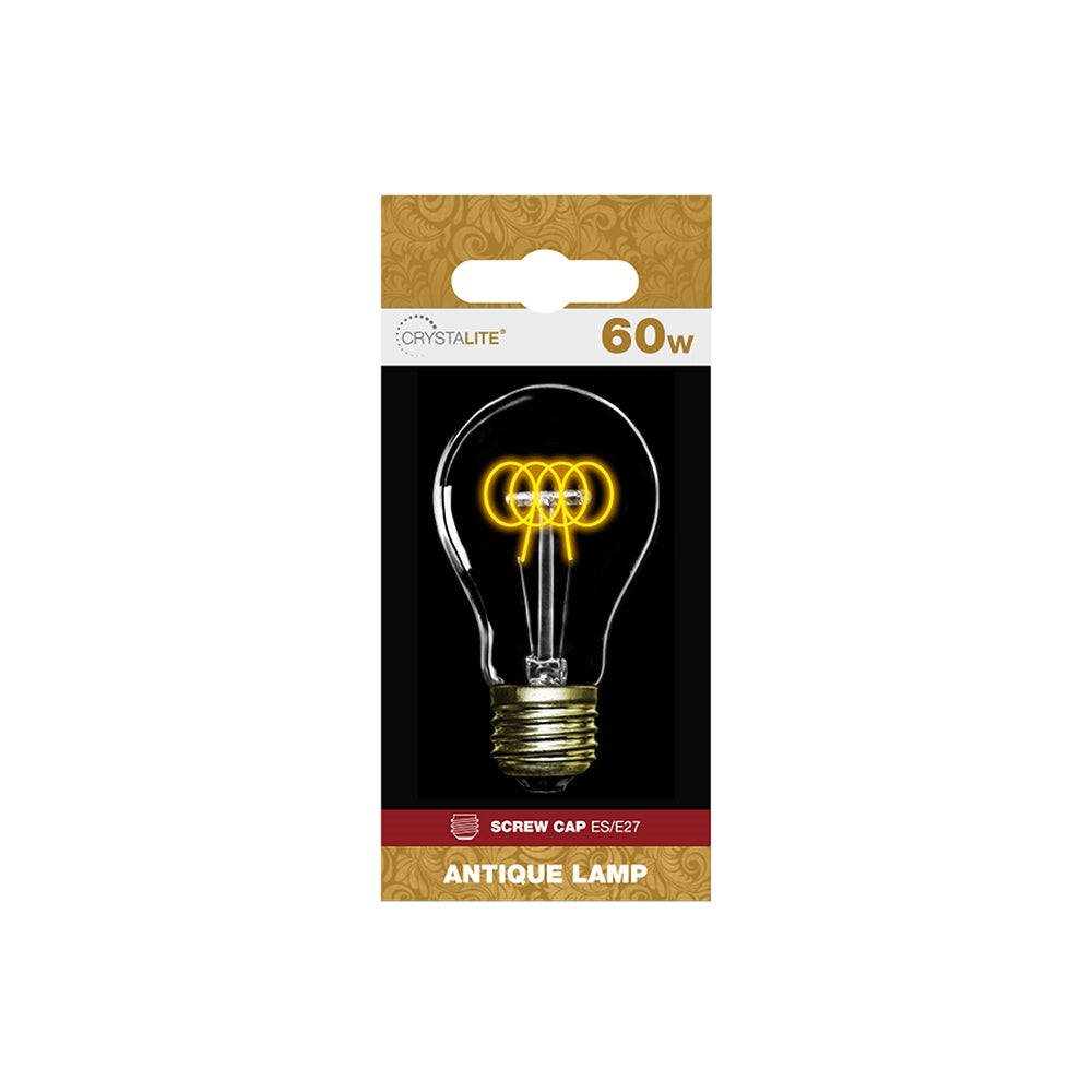60w - Antique - PS60 GLS - ES - Clear - Quad Loop Filament