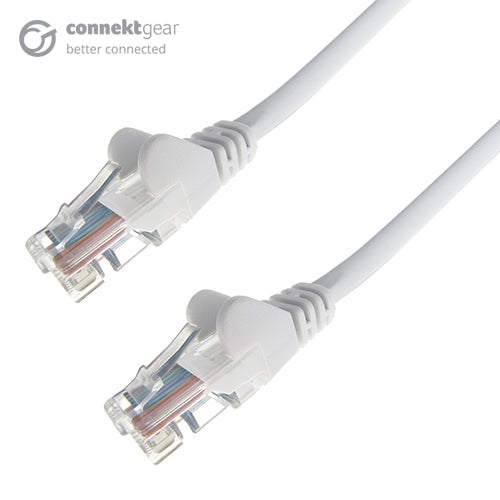 15m RJ45 CAT6 UTP Stranded Flush Moulded LS0H Network Cable - 24AWG - White