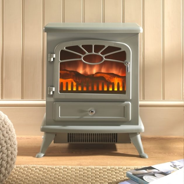 ES2000 Electric Stove with Log Flame Effect - Grey