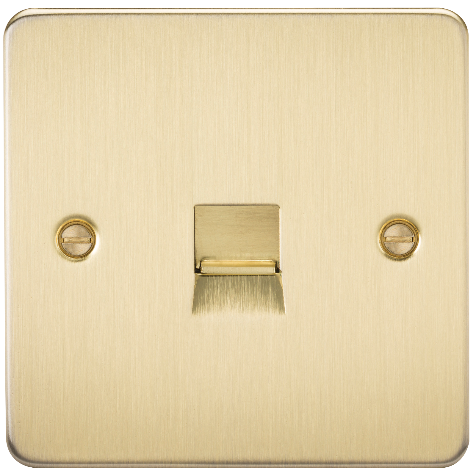 Flat Plate Telephone master socket -brushed brass