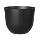 Fuente Grains 30cm Round Plastic Indoor & Outdoor Plant Pot - Onyx Black