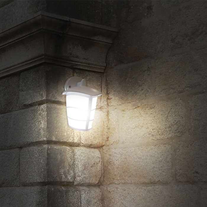 White Outdoor LED Modern Wall Mounted Lantern