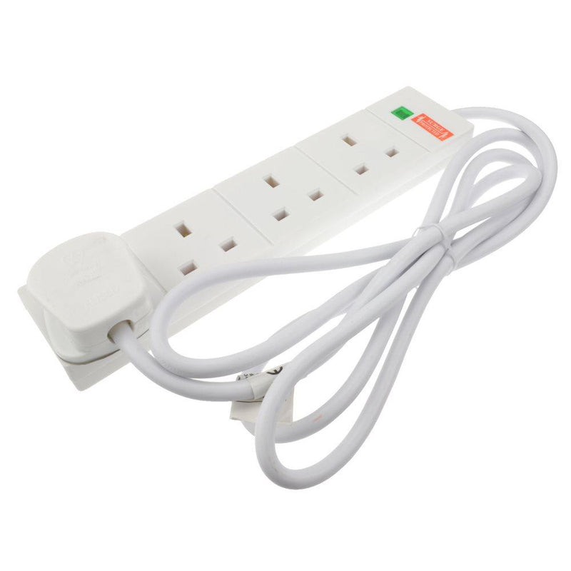 4G White Extension Lead SURGE PROTECTED & NEON