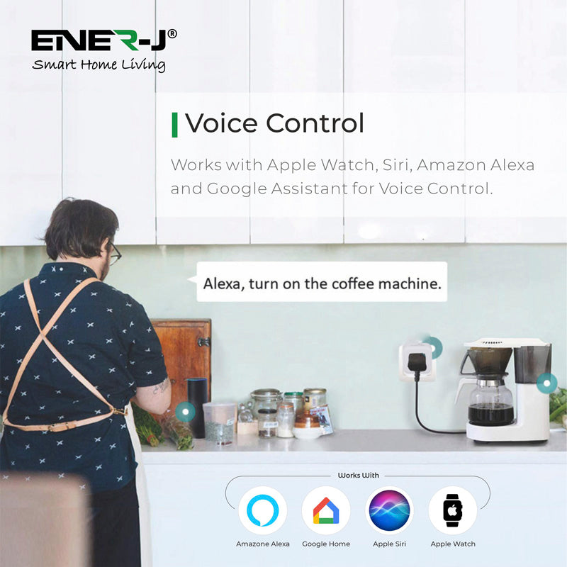 13A WiFi Smart Plug, UK BS Plug, With Energy Monitor