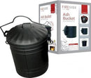 Ash Bucket with Lid - Black