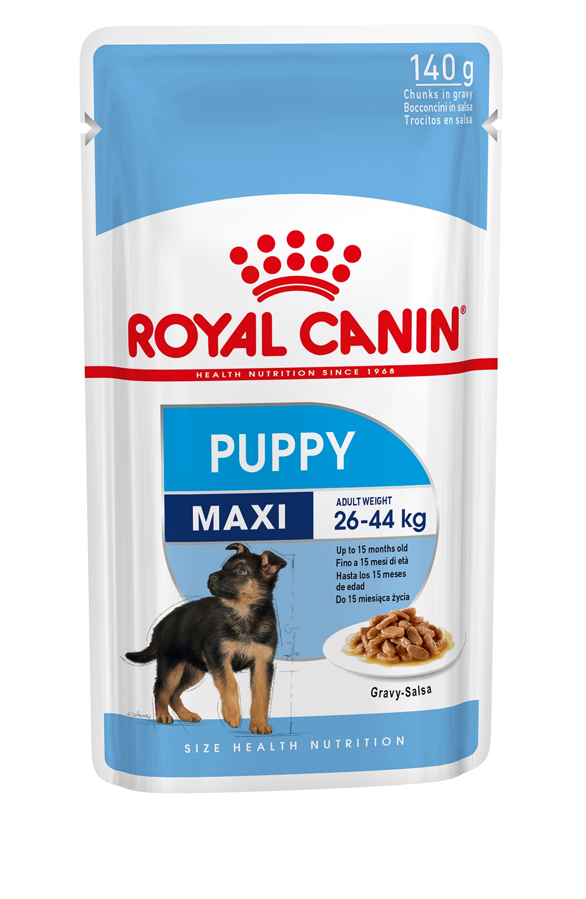 Royal Canin Maxi Puppy in Gravy Wet Food, 140g x 10 Pack