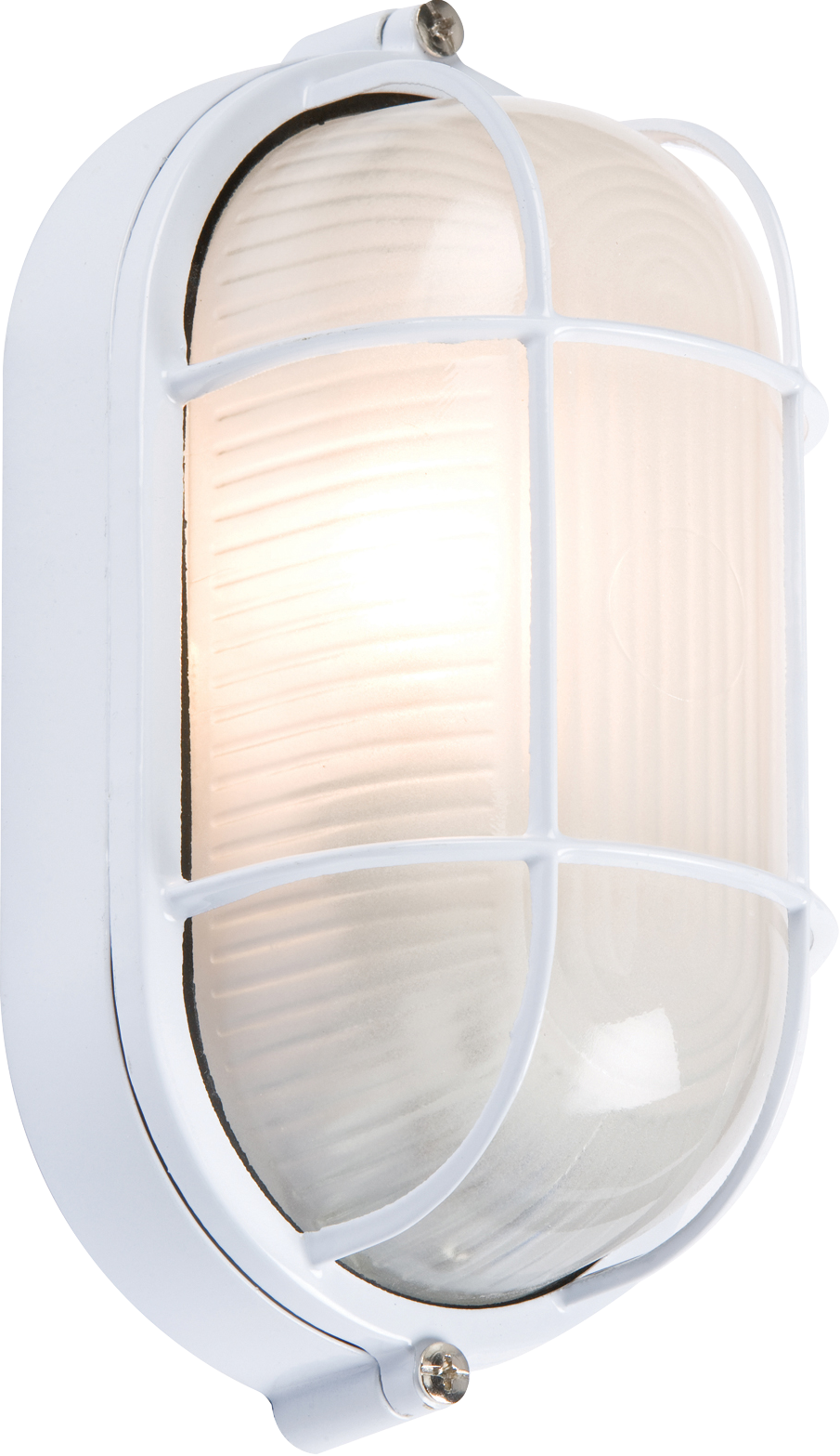 IP54 Edison Screw Oval Bulkhead With Wire Guard - White