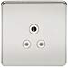 1G 5A Screwless Polished Chrome Round Pin 230V Unswitched Electrical Wall Socket - White Insert