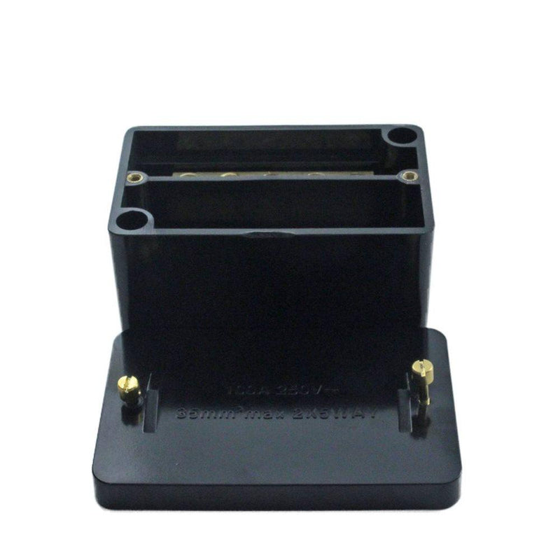 2 x 5 Way DP 100A Service Connector Block - Black