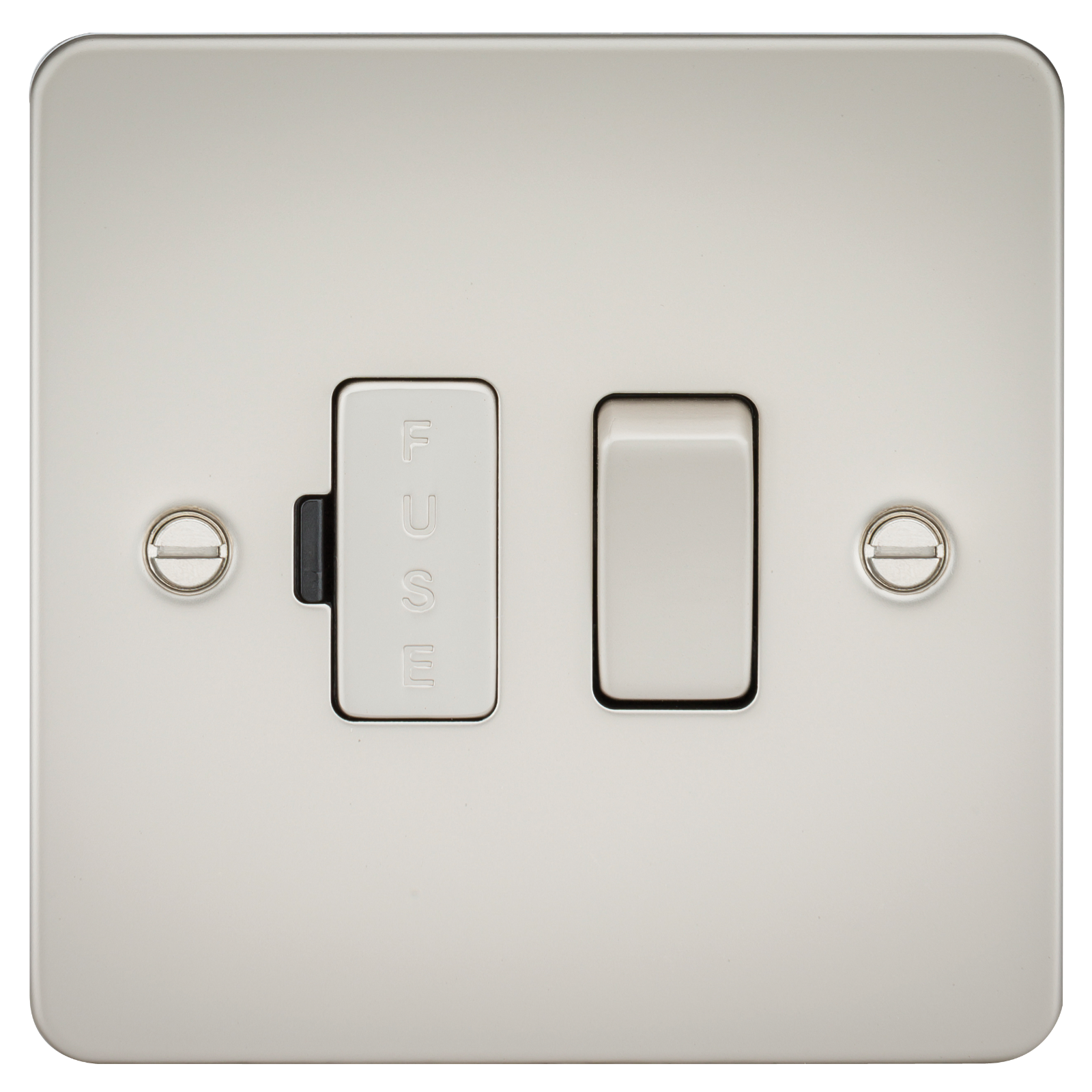 Flat Plate 13A switched fused spur unit - pearl