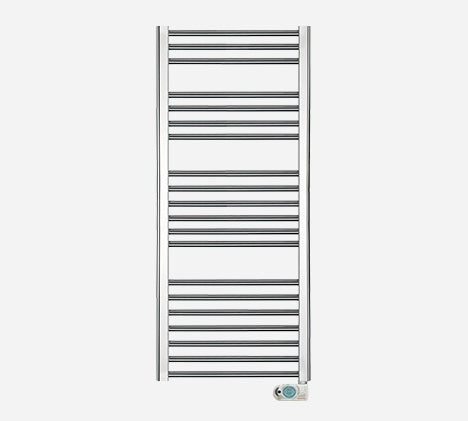 500W Chrome Heated Towel Rail With Thermostat & Manual Temperature Selector