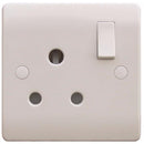 Sline 5A White Round Pin 1G Single 230V Switched Electric Wall Socket