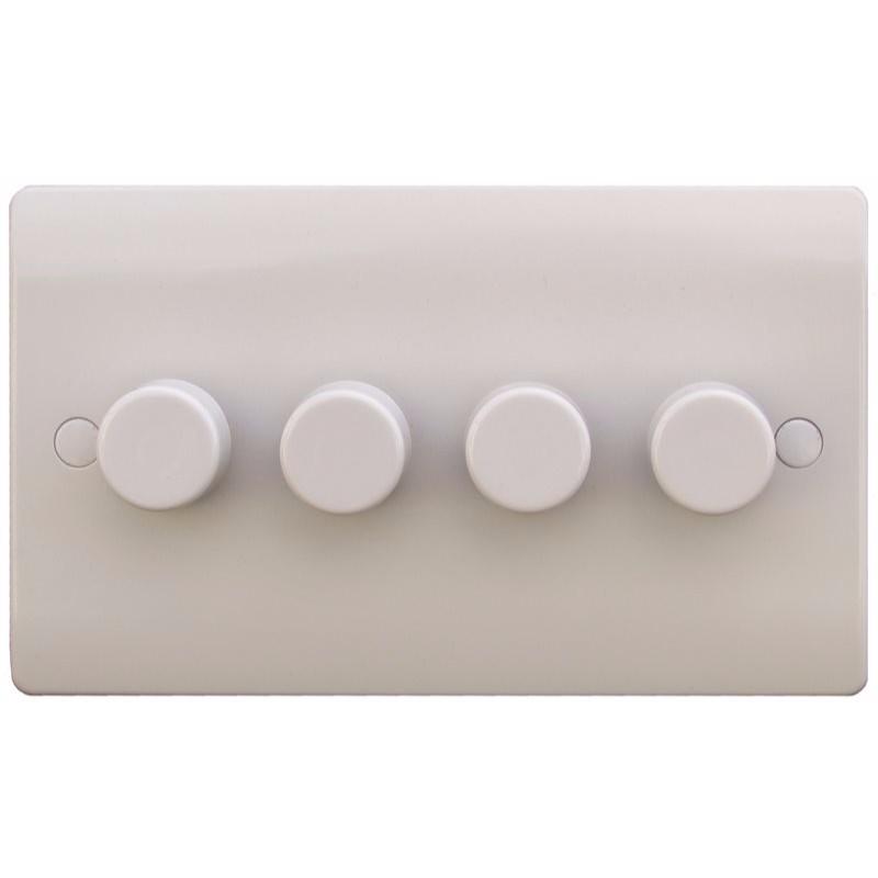 Sline 40-400W White 4G 2 Way 230V Electric Dimmer Switch Wall Plate
