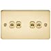 Flat Plate 10AX 4G 2-way toggle switch - polished brass