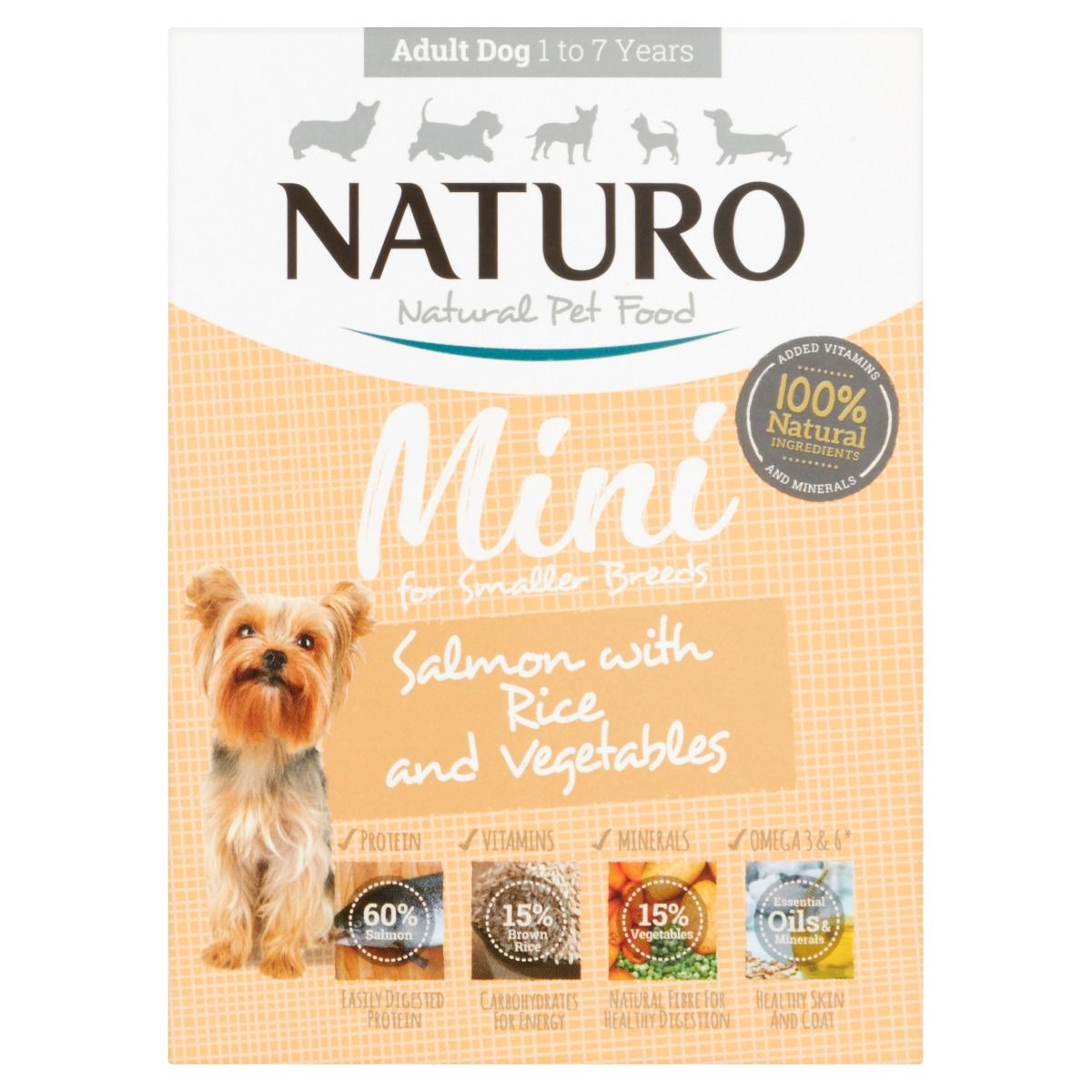 Adult Mini Dog Salmon with Rice & Vegetables, 150g X7