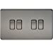 10A 4G 2 Way 230V Screwless Black Nickel Electric Wall Plate Switch