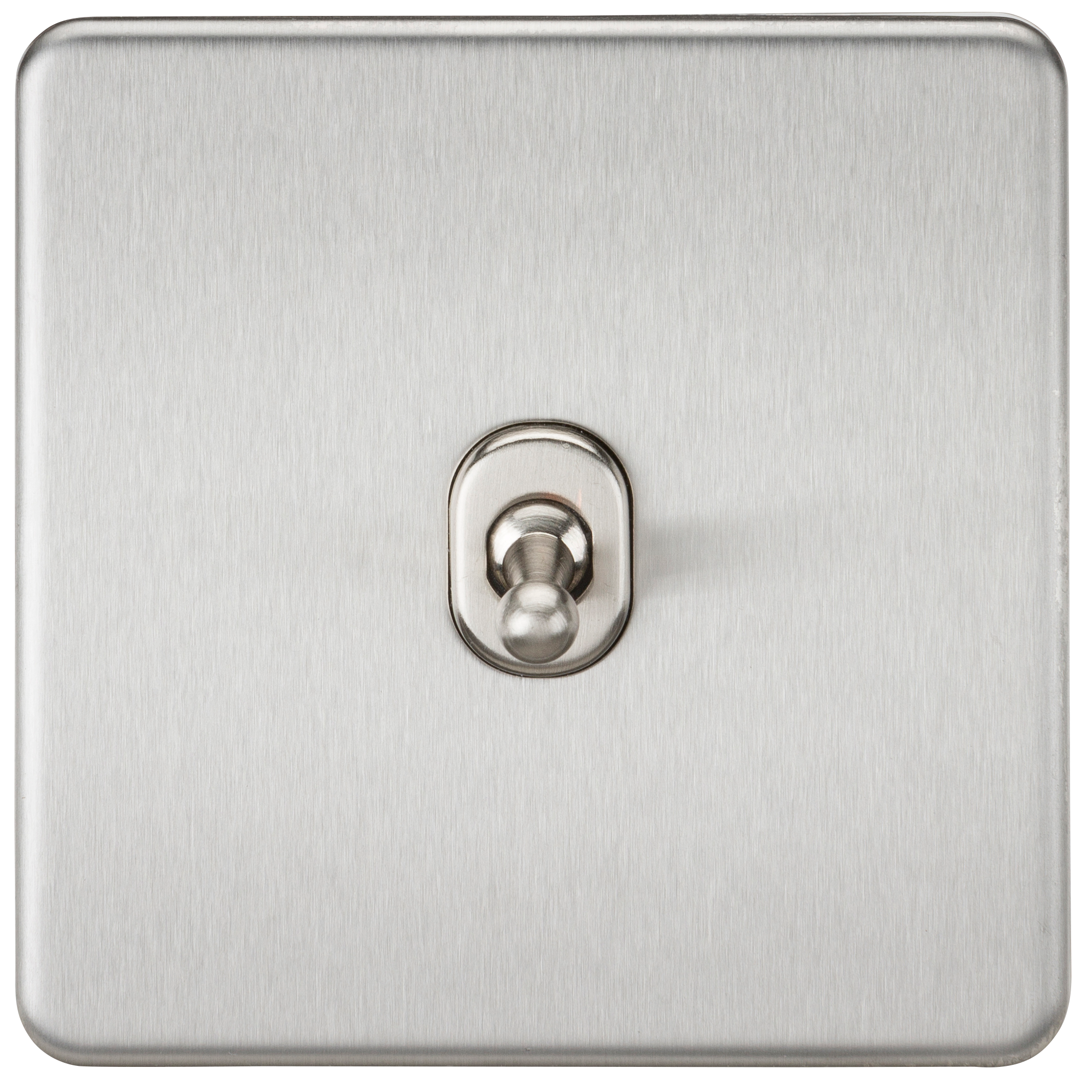 Screwless 10AX 1G 2-Way Toggle Switch - Brushed Chrome