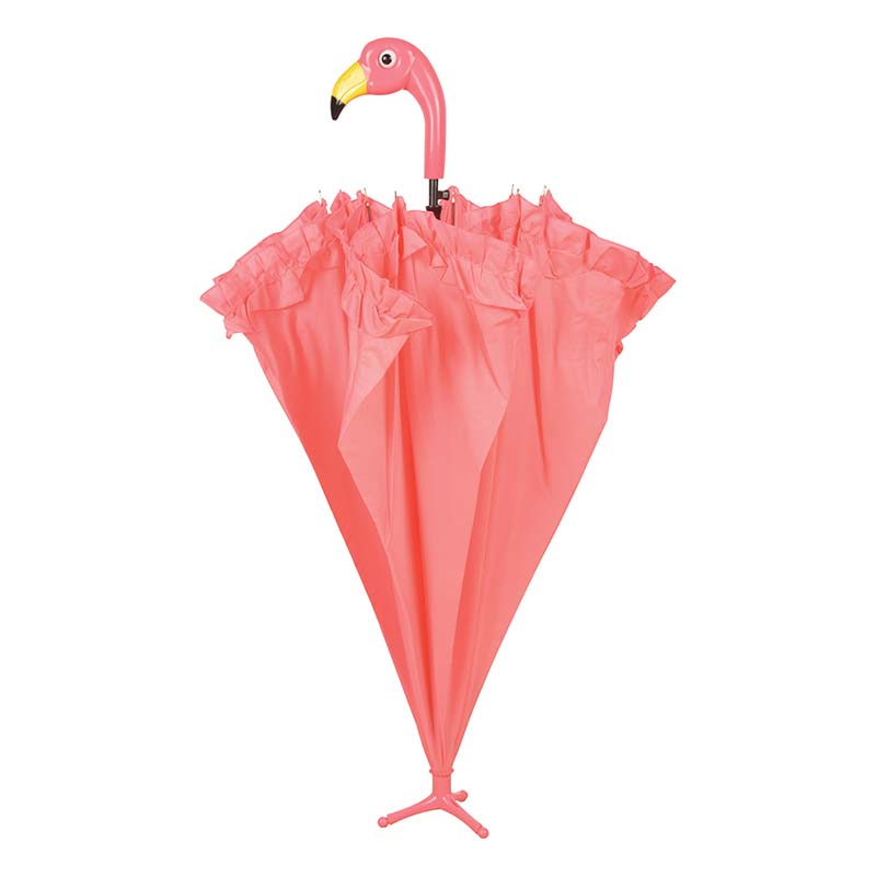 Standing Flamingo Umbrella With Ruffles