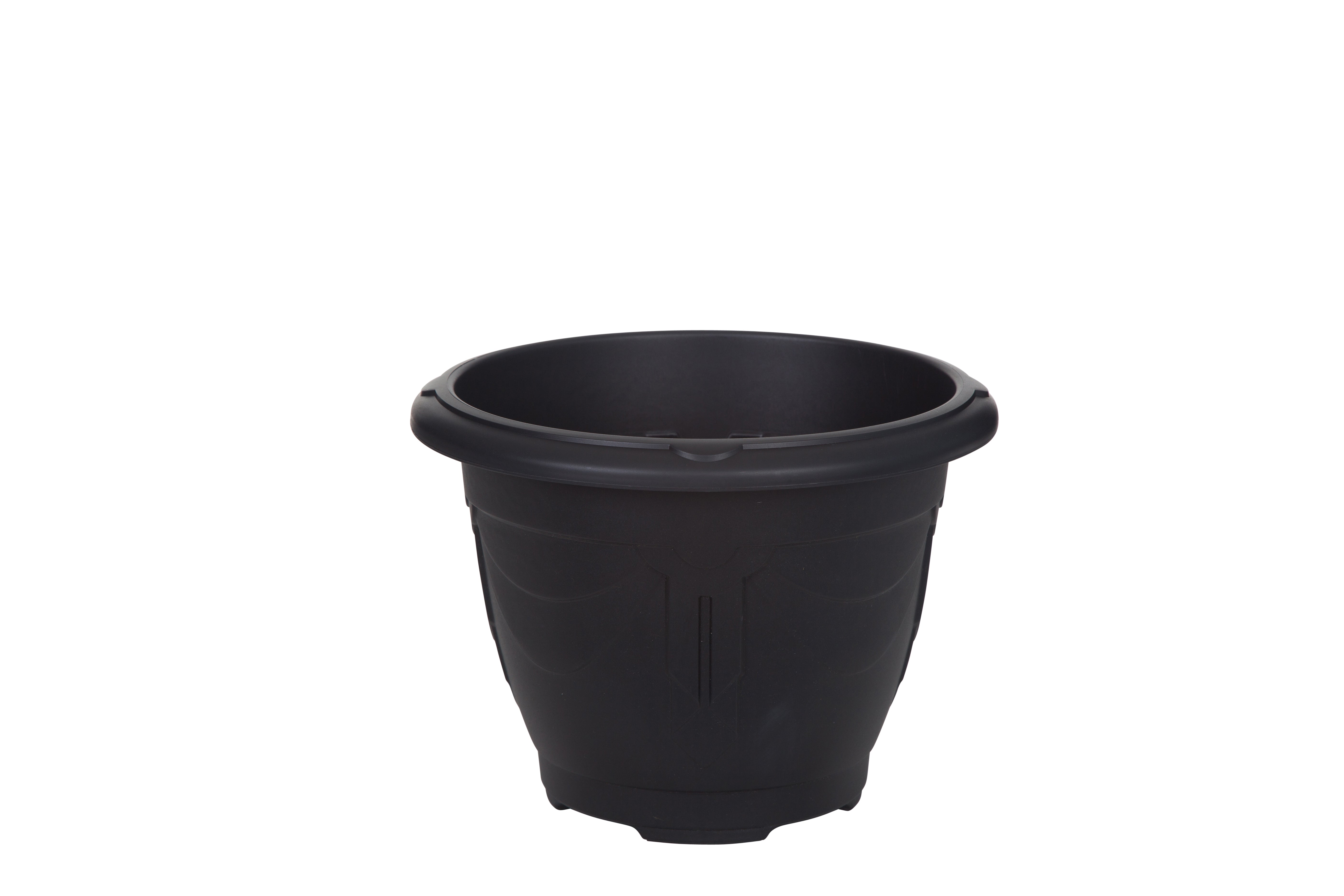 24cm Venetian Round Planter, Black