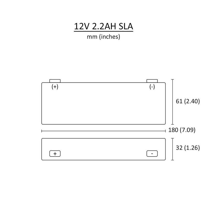 12V 2.2Ah Lead Acid Alarm Battery