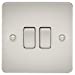 2G 2 Way Flat Plate Switch- Brushed Chrome