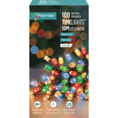 100 LED Multi Action Battery Operated TreeBright, Multi Coloured